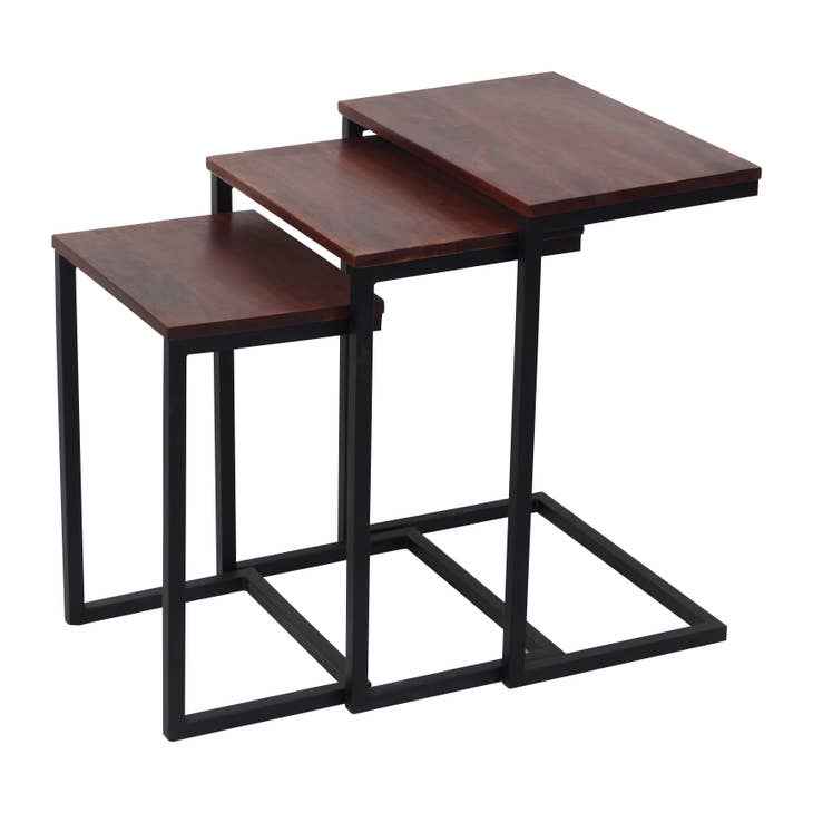 Nesting Table Set of 3 with Chestnut Finish