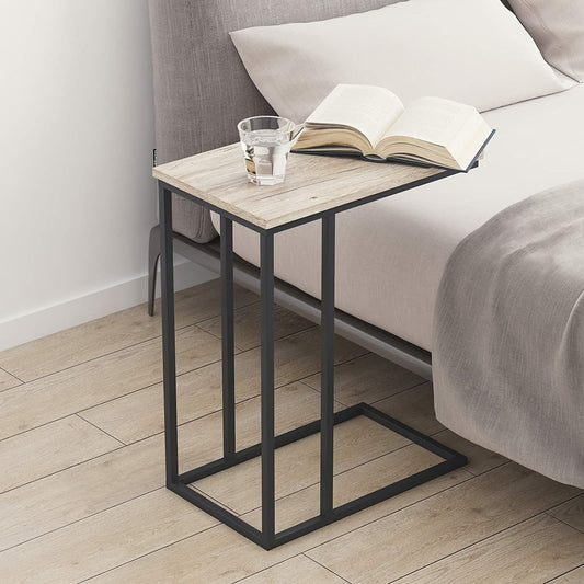 C-Shaped Snack Side Table For Living Room, Bedroom, And Entryway