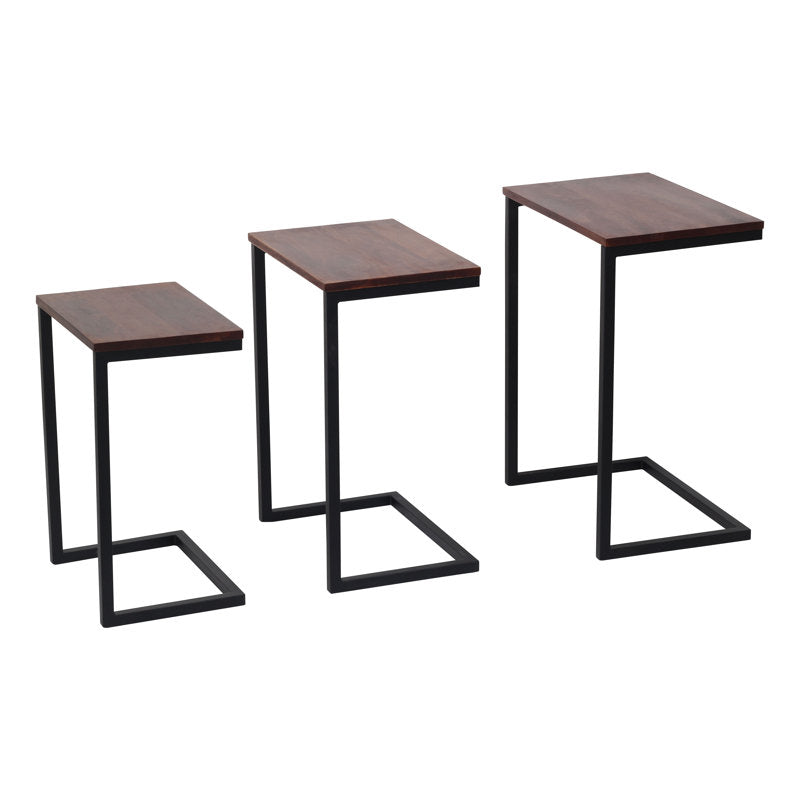 Nesting Table Set of 3 with Chestnut Finish