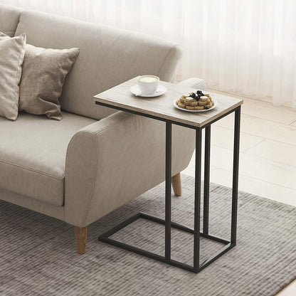 C-Shaped Snack Side Table For Living Room, Bedroom, And Entryway