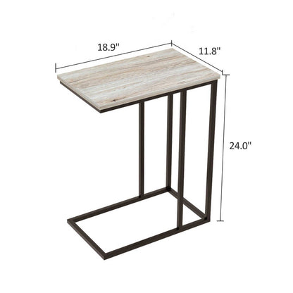 C-Shaped Snack Side Table For Living Room, Bedroom, And Entryway